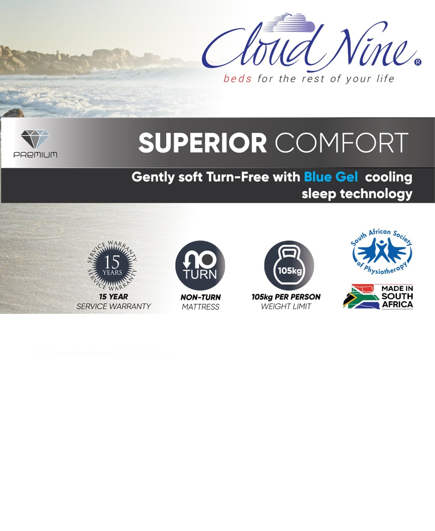 Cloud Nine Superior Comfort Bed Queen