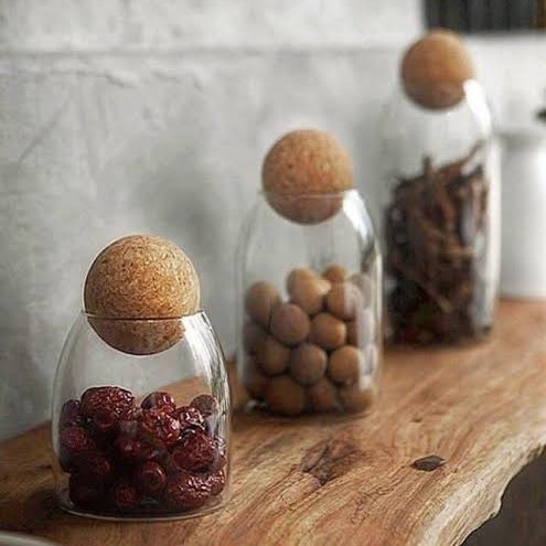Turin Glass 500ml Cork Storage Container - Small