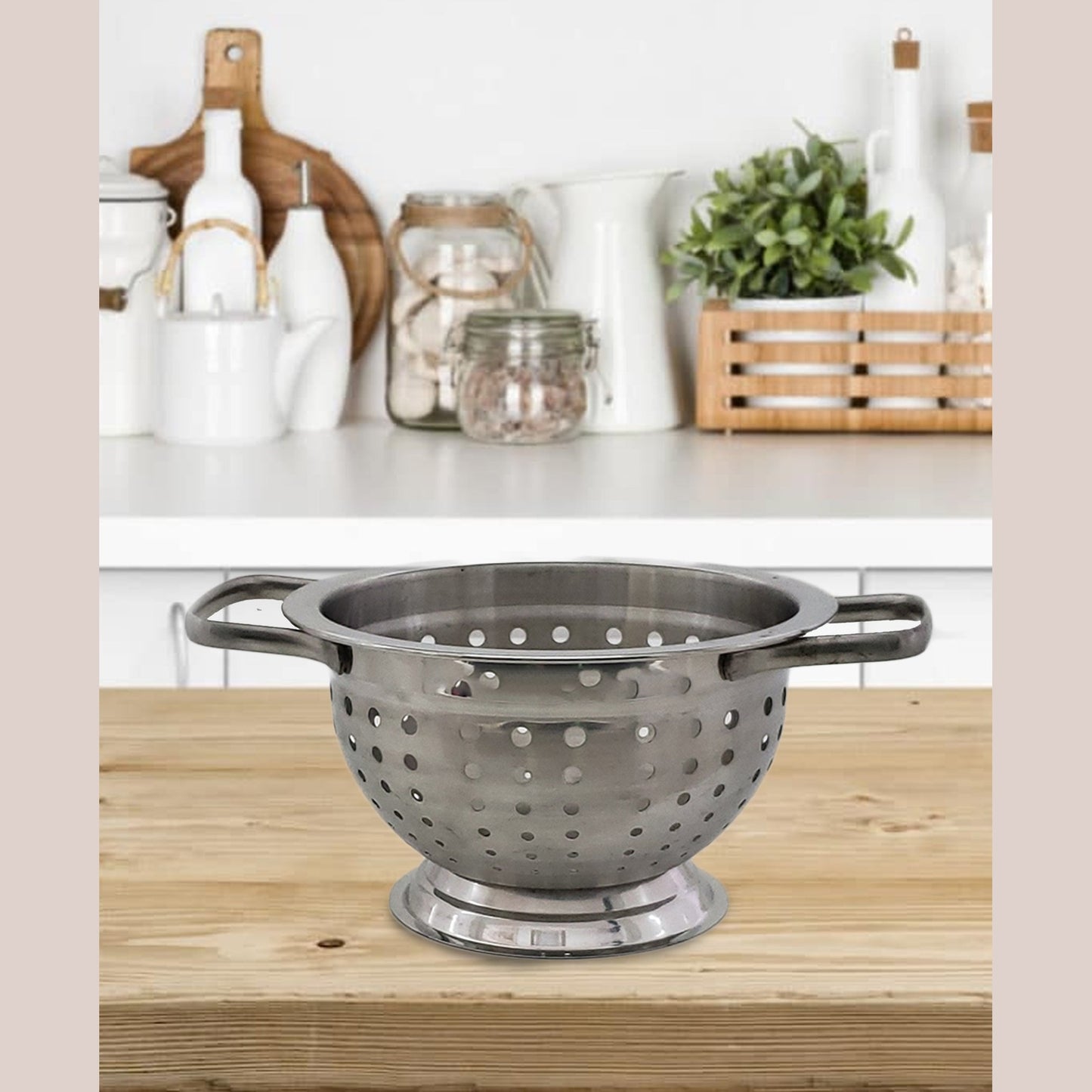 JW Stainless Steel Colander - Silver