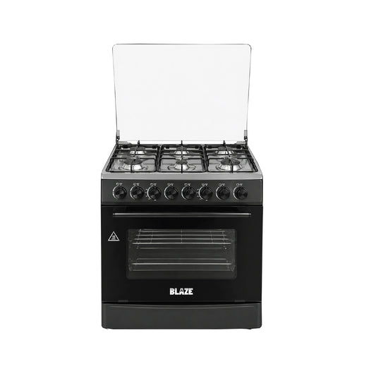 Blaze Outdoor 6 Burner Gas Stove with Gas Oven Black