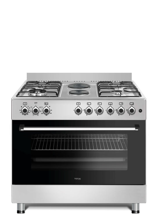 TOTAI STYLE 90CM 4 GAS BURNERS & 2 ELECTRIC SOLID PLATES WITH ELECTRIC OVEN