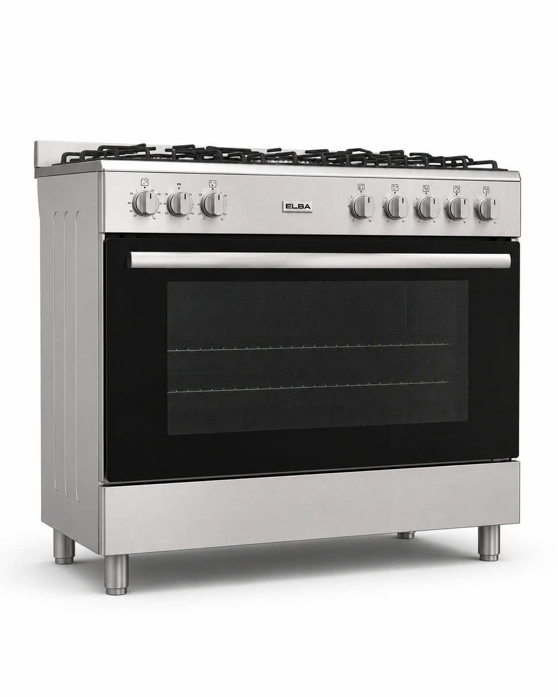 Elba Essential 90cm 5 Burner Gas Stove & Electric Oven - Stainless Steel