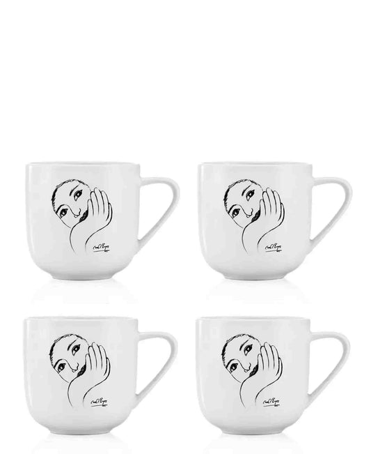 Carrol Boyes 4 Piece Face Facts Mug Set - White