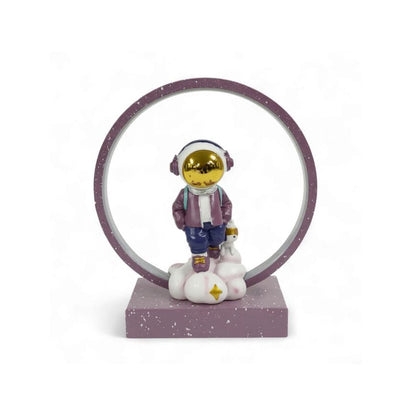 Astronaut Figurine Desk Lamp With Base - Purple