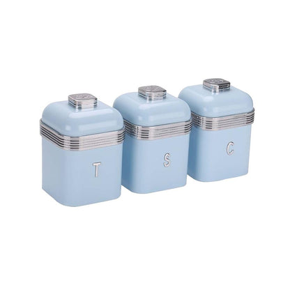 CH Retro Deluxe Breadbin & 3pcs Canister Blue