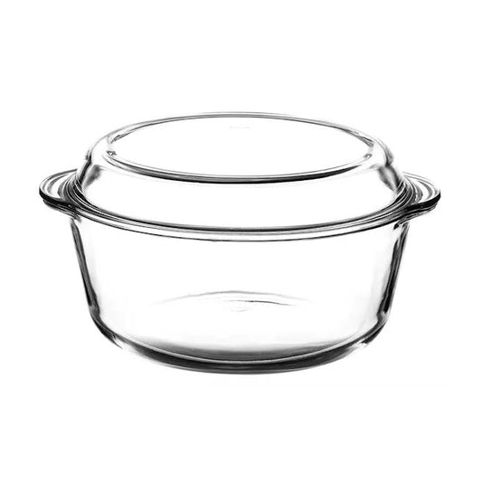 Borcam 3Lt Round Casserole with Lid Clear
