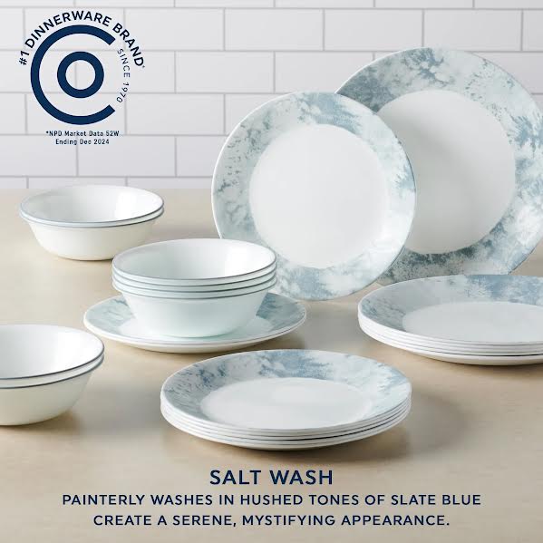 Corelle Salt Wash 12 Piece Dinner Set White