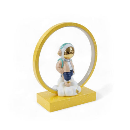 Astronaut Figurine Desk Lamp With Base - Yellow