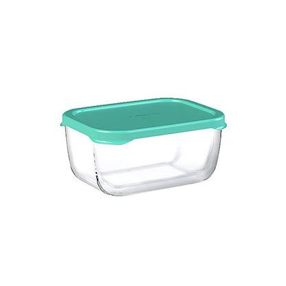 Pasabahce Snowbox 600ml Rectangular Bowl with Lid Green Set of 5