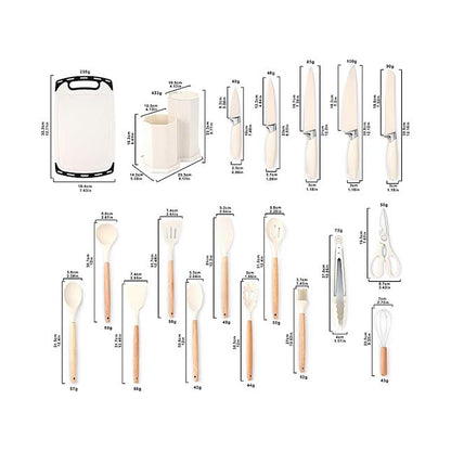 CH 19 Piece Cooking Utensils Set Cream