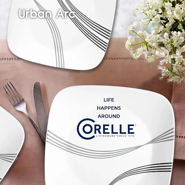 Corelle 16 Piece Urban Arc Dinner Set White
