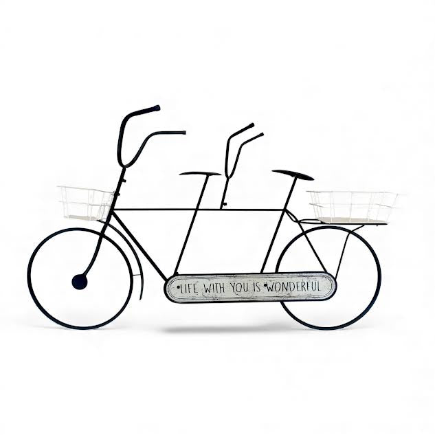 Metal Bicycle Design Planter White