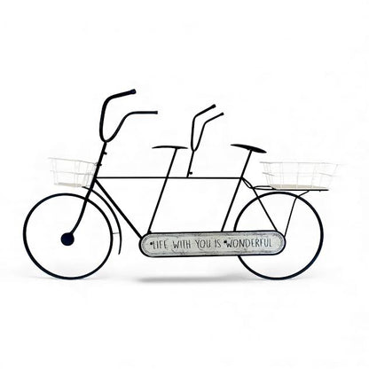 Metal Bicycle Design Planter White