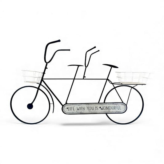 Metal Bicycle Design Planter White