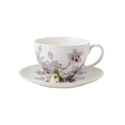 Maxwell & Williams Royal Botanic Gardens Australian Orchids Cup & Saucer Set Lilac