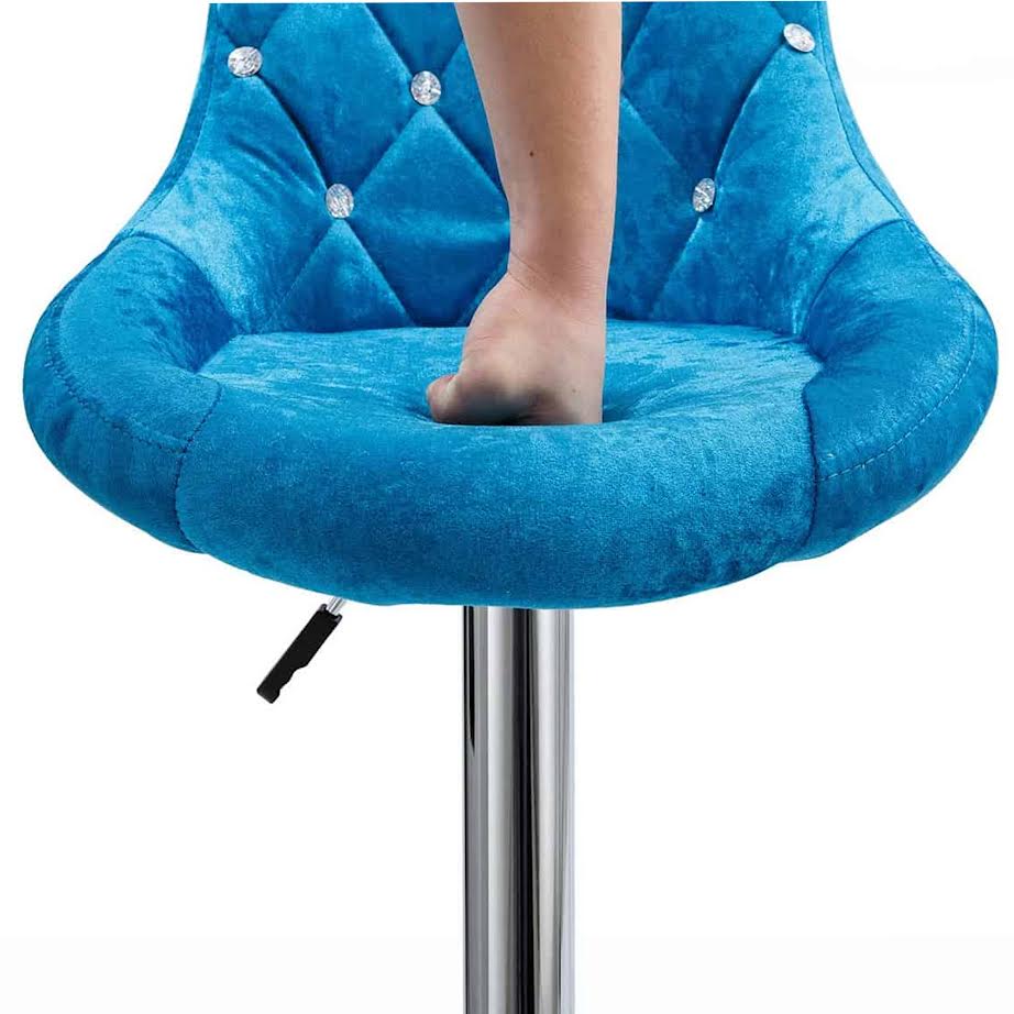Exotic Designs Suede Bar Chair Blue
