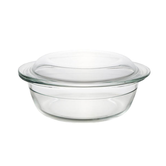 Aqua 3Lt Round Casserole with Lid Clear