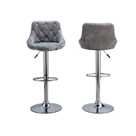 Exotic Designs Suede Bar Chair Grey