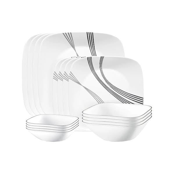 Corelle 16 Piece Urban Arc Dinner Set White