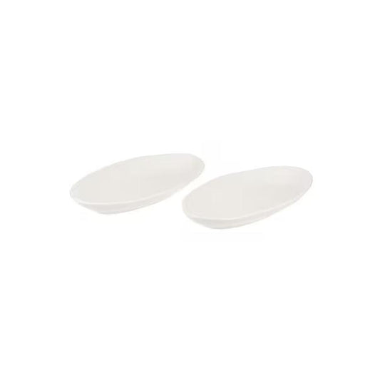 Symphony Linen 2 Piece Oval Platter Set White