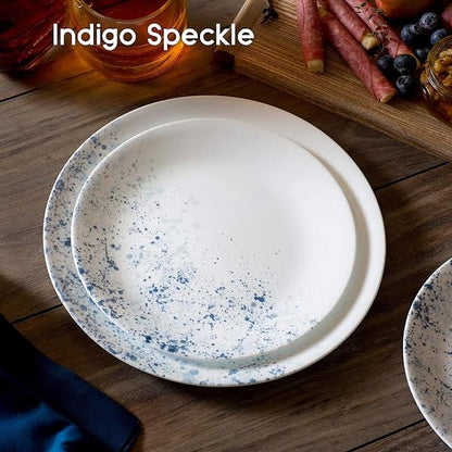 Corelle 18 Piece Indigo Speckle Dinner Set White