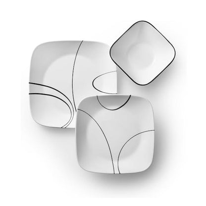 Corelle 18 Piece Simple Lines Dinner Set White