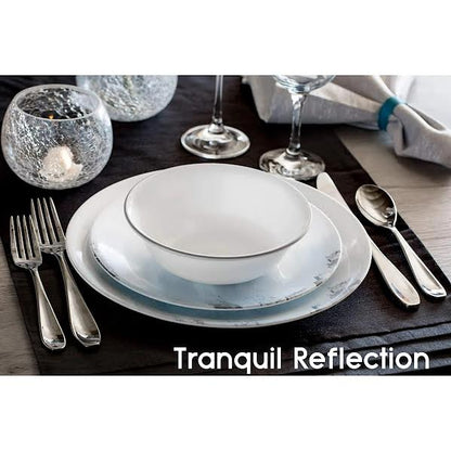 Corelle Tranquil Reflection 12 Piece Dinner Set White