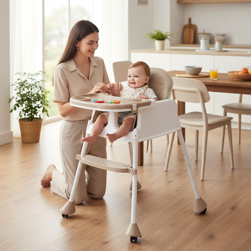 Adjustable Baby Feeding Chair - White
