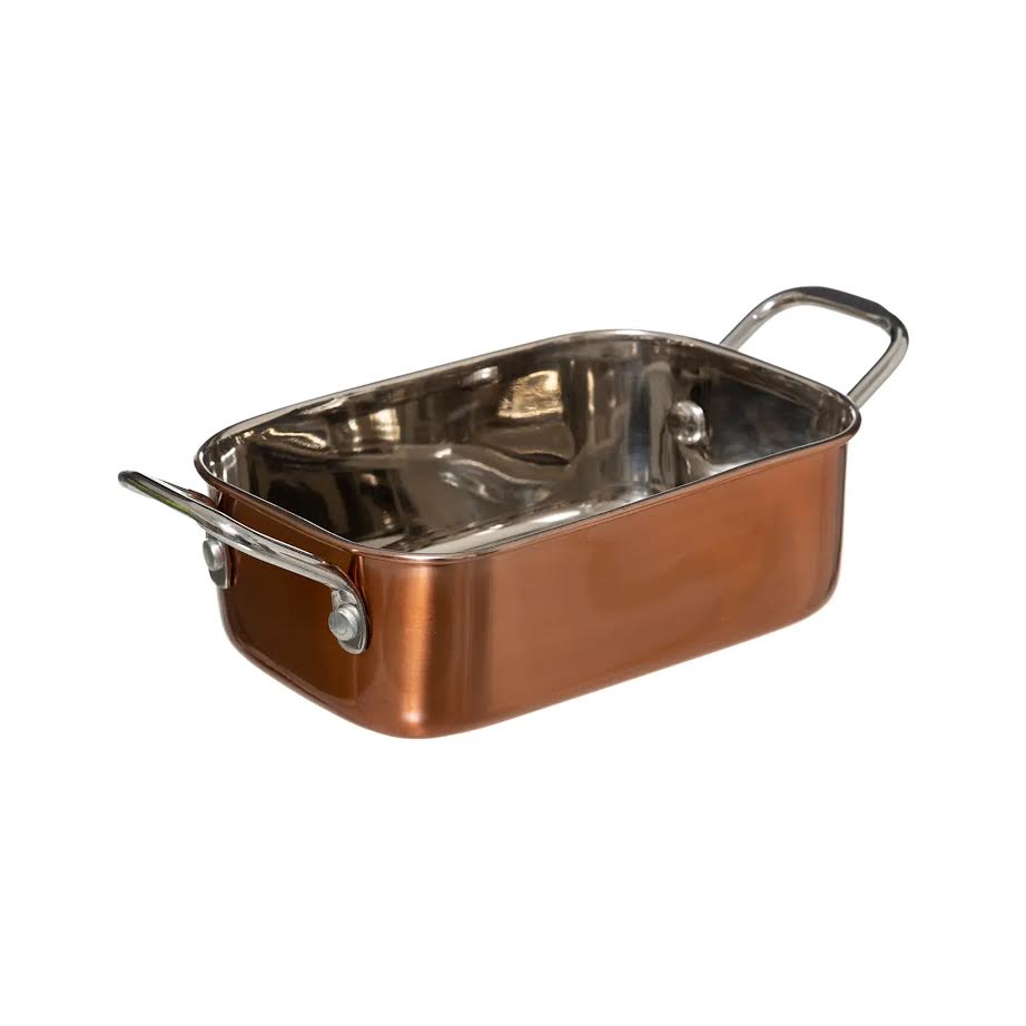 Five Small Rectangular Mini Pan Copper