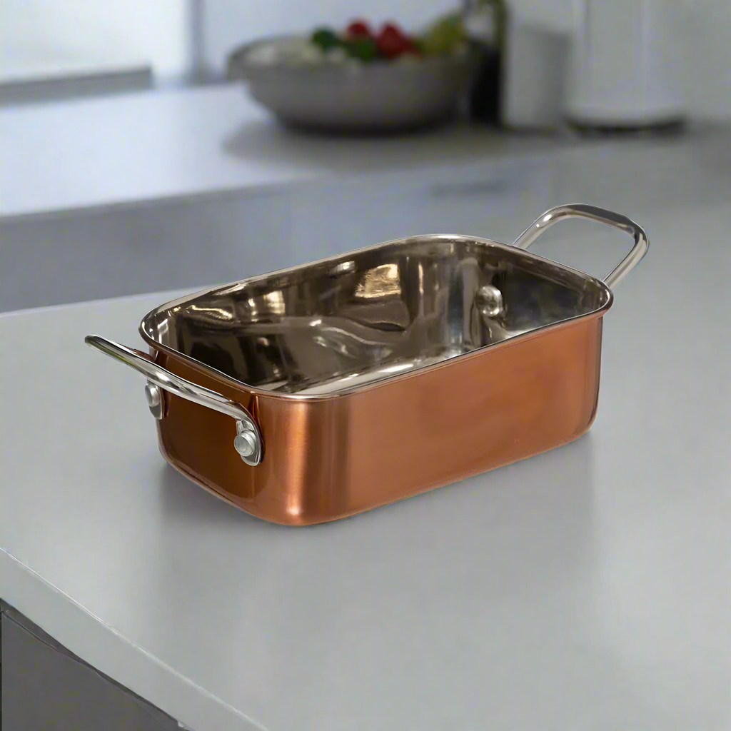 Five Small Rectangular Mini Pan Copper