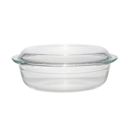 Aqua 4Lt Oval Casserole with Lid Clear