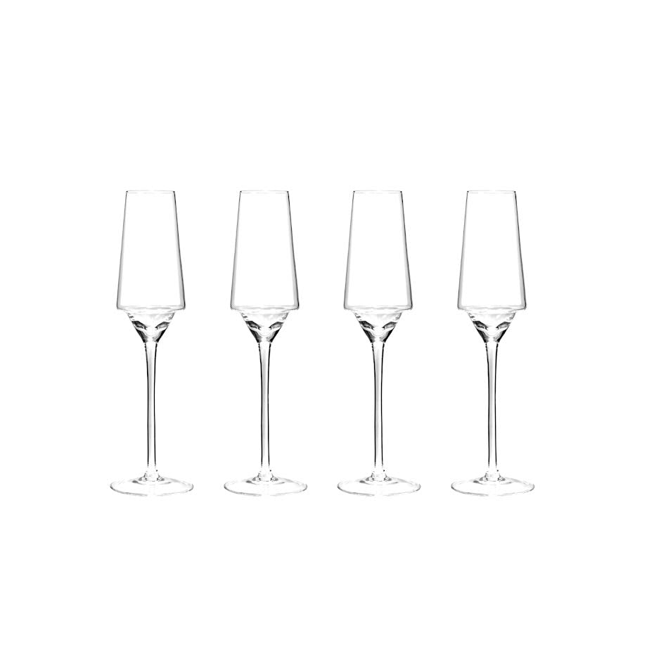 Carrol Boyes 4 Piece Edge Champagne Flute Set Clear