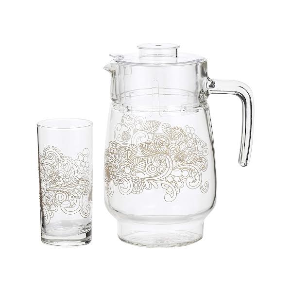 Luminarc Celebration 46 Piece Dinner Set Gold & White