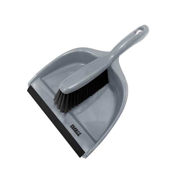 Parrot Janitorial Dustpan and Brush Set Grey