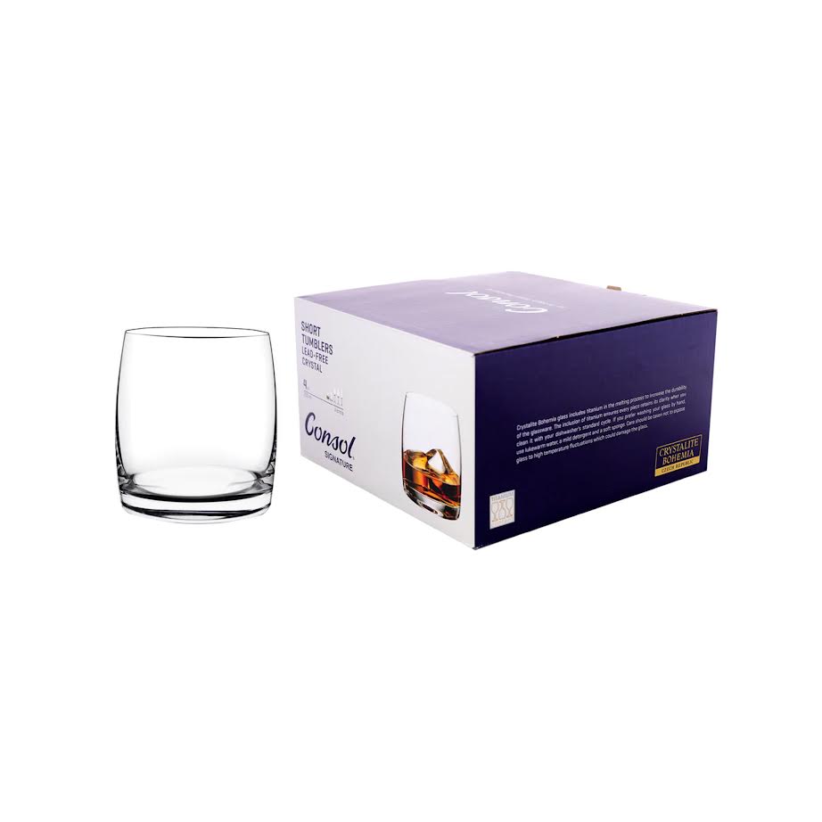 Consol 4 Piece 290ml Signature Vienna Short Tumbler Set Clear