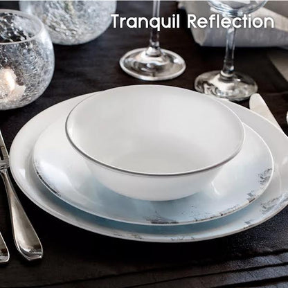 Corelle Tranquil Reflection 12 Piece Dinner Set White