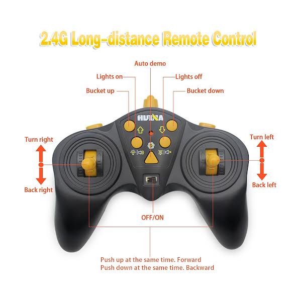 RC Bulldozer With Moving Arm Orange & Black