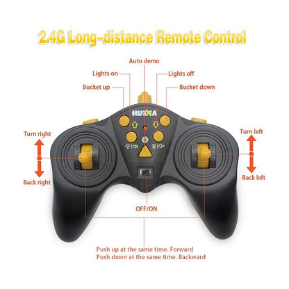 RC Bulldozer With Moving Arm Orange & Black