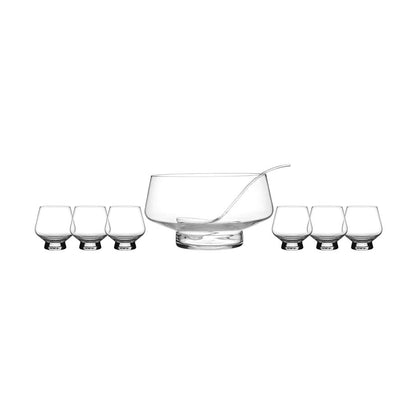 Maxwell & Williams 8,5L Diamante Footed Punch Bowl 7 Piece Clear