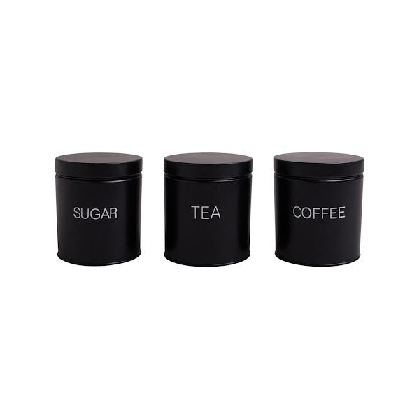 CH 3 Piece Canister Set Black