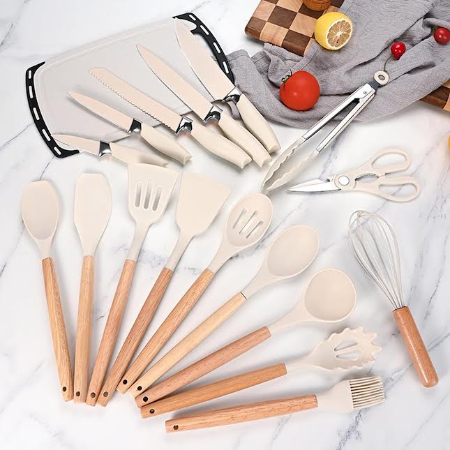 CH 19 Piece Cooking Utensils Set Cream