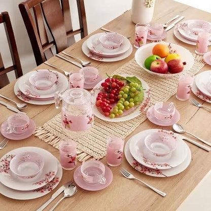 Luminarc Amber Rose Garden 46 Piece Dinner Set Multicoloured