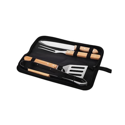 CH 4 Piece Braai Utensils Set Brown