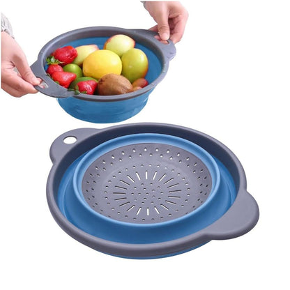 Excellent Houseware Foldable Colander Blue