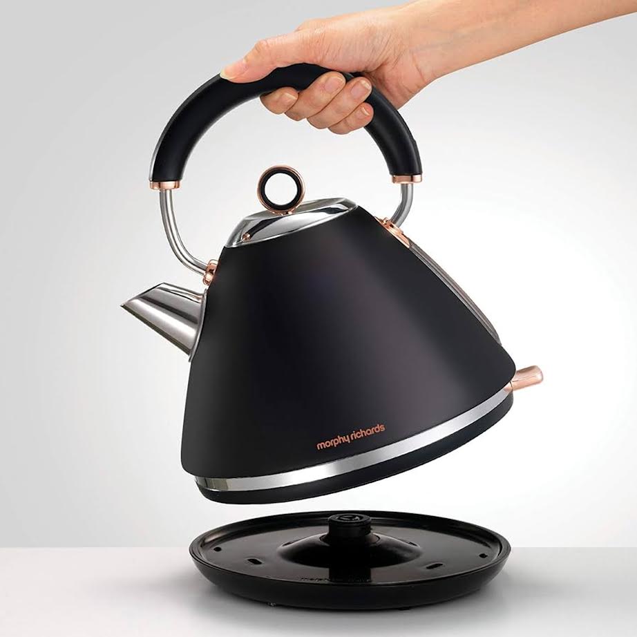 Morphy Richards Accents Electric Kettle Rose Gold Matte Black The Culinarium