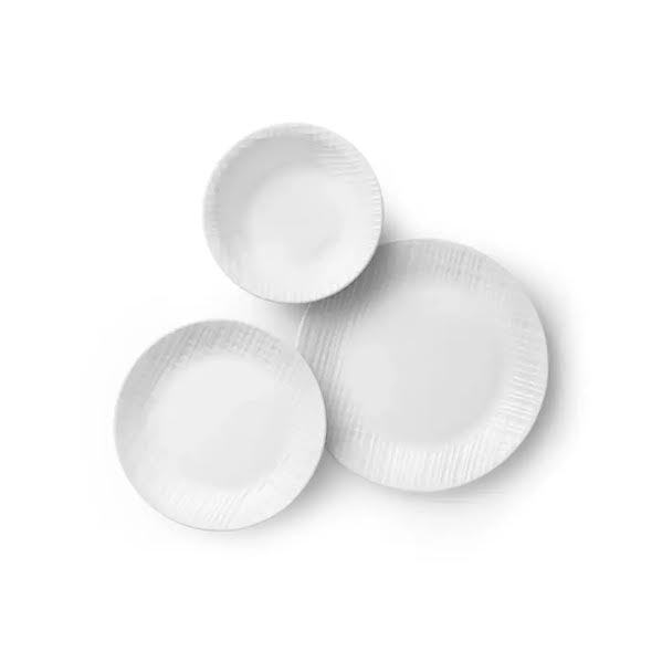 Corelle 18 Piece Linen Weave Dinner Set White