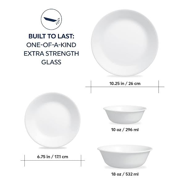 Corelle 16 Piece Winter Frost Dinner Set White