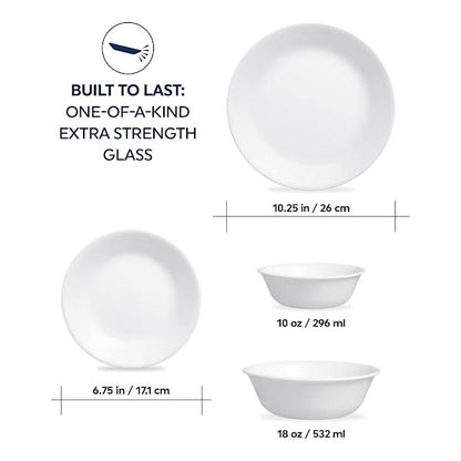 Corelle 16 Piece Winter Frost Dinner Set White