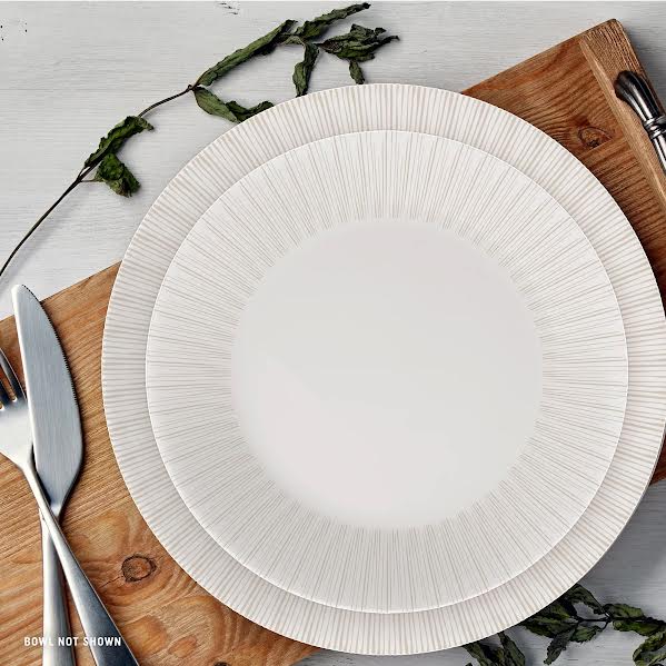 Corelle Hushed Lines 12 Piece Dinner Set White