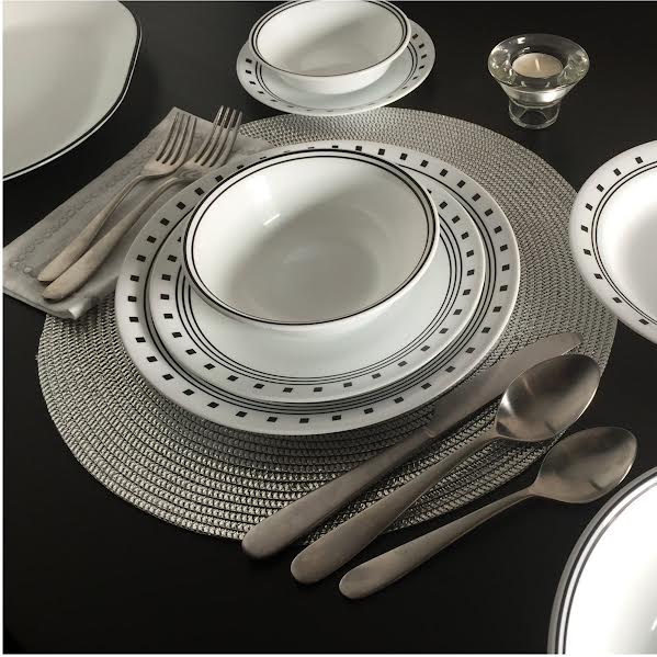 Corelle City Block 12 Piece Dinner Set White